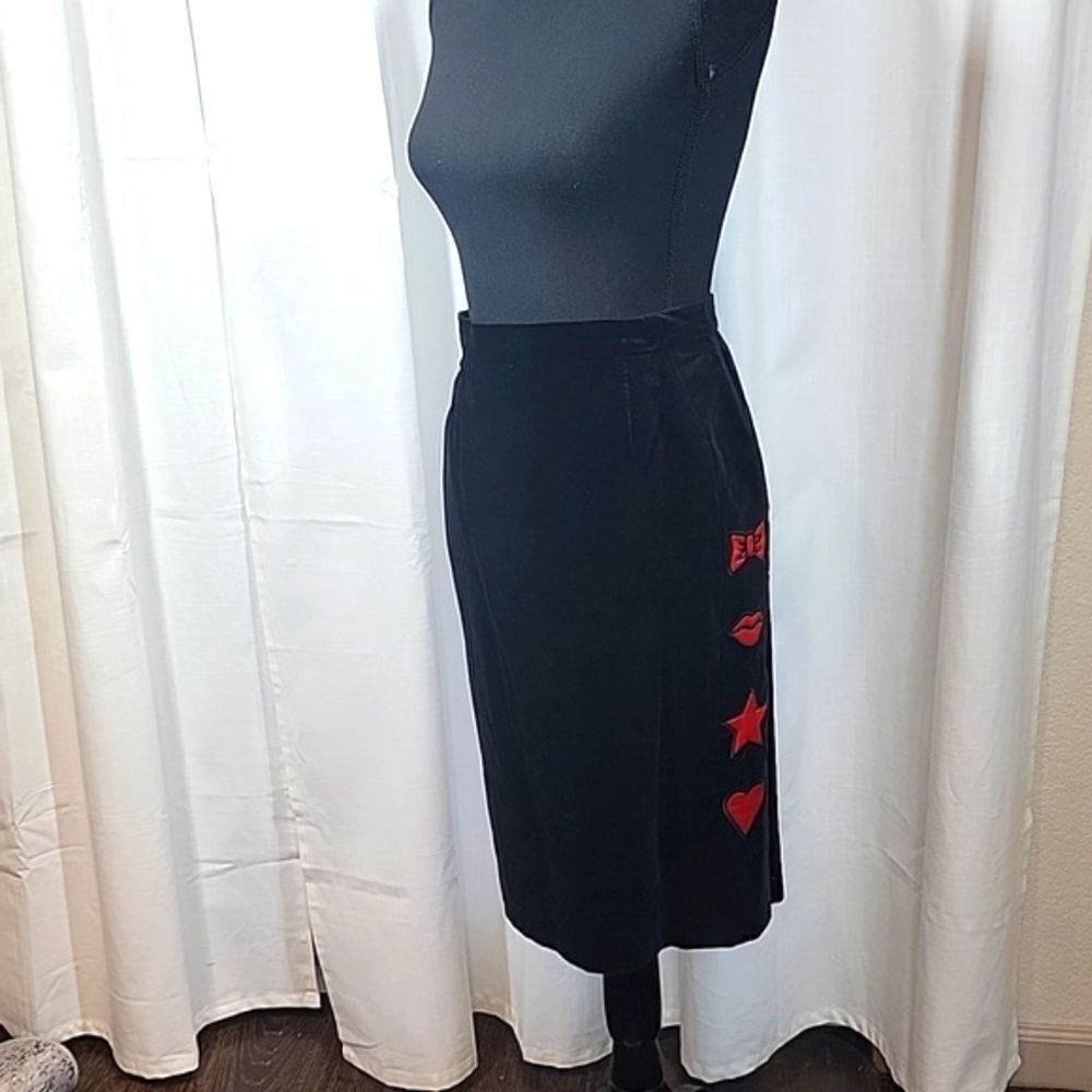 ESCADA by Magaretha Ley Vintage Black Velvet Pencil Skirt - Picture 8 of 15